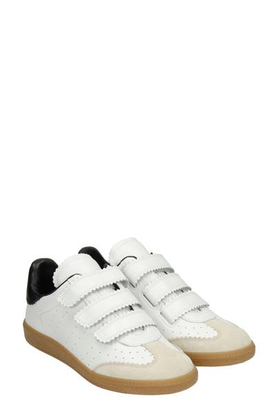 Shop Isabel Marant Beth Sneakers In White Leather
