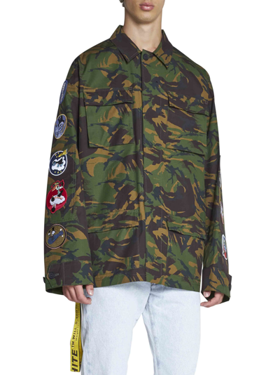 Shop Off-white Jacket In Army Green White