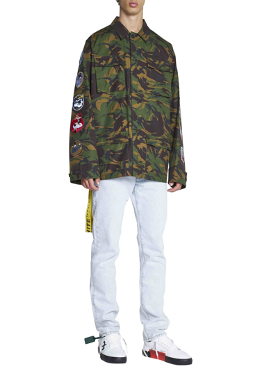 Shop Off-white Jacket In Army Green White