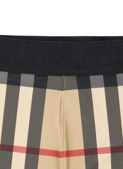 Shop Burberry Check Stretch Jersey Leggings In Archive Beige Ip Chk