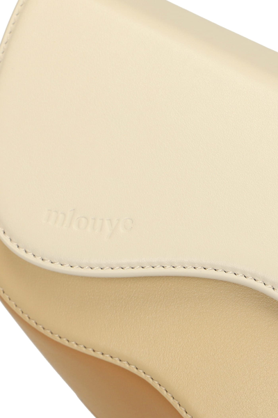 Shop Mlouye Wave Shoulder Bag In Beige Leather
