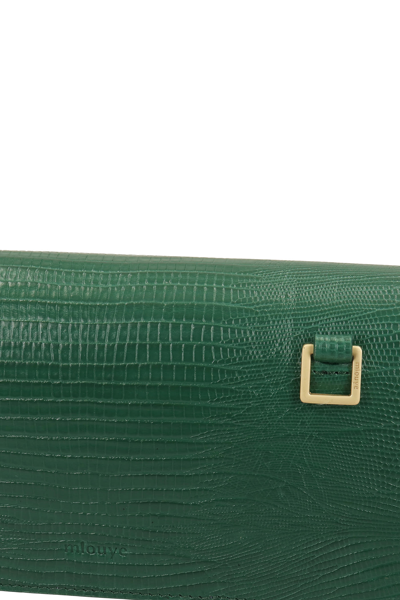 Shop Mlouye Naomi Clutch In Green Leather