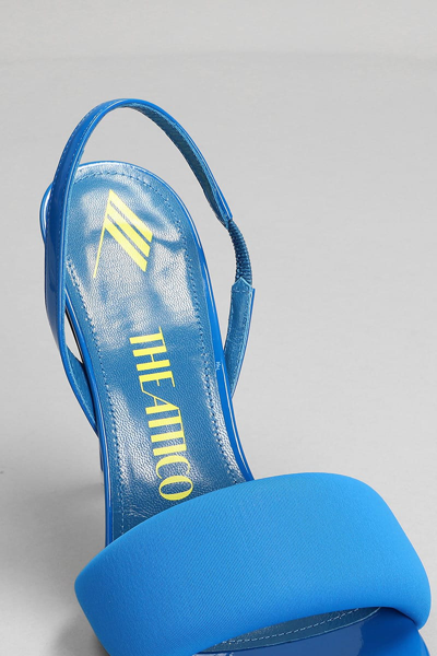 Shop Attico Rem Sandals In Cyan Leather
