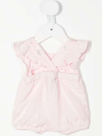 Shop Tartine Et Chocolat Floral-embroidered Cotton Shorties In Pink