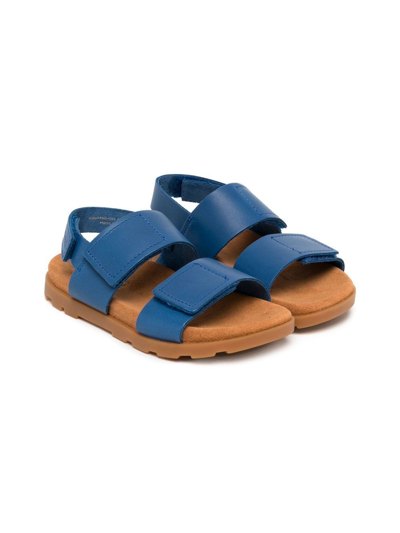 Shop Camper Leather Double-strap Sandals In Blue