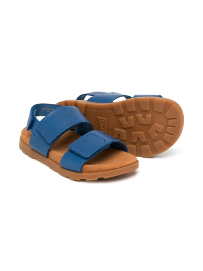 Shop Camper Leather Double-strap Sandals In Blue