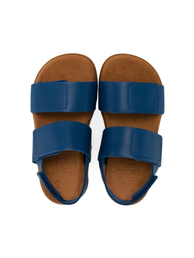 Shop Camper Leather Double-strap Sandals In Blue