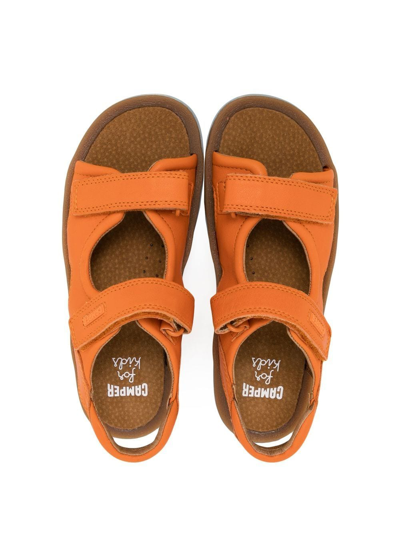 Shop Camper Leather Touch-strap Sandals In Orange