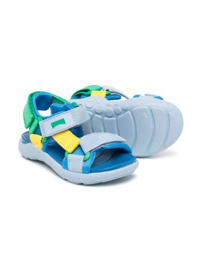 Camper Colour-block Touch-strap Sandals In Blue