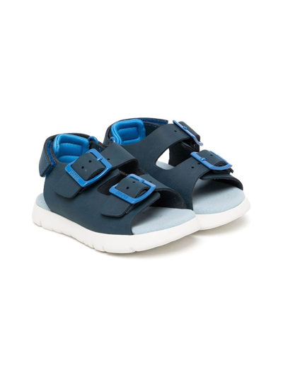 Shop Camper Leather Buckle-fastening Sandals In Blue
