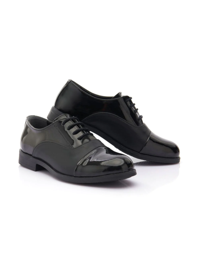Moustache Patent Leather Oxford Shoes In Black