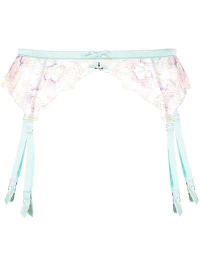 Shop Fleur Du Mal Pixie-embroidered Garter Belt In Pink