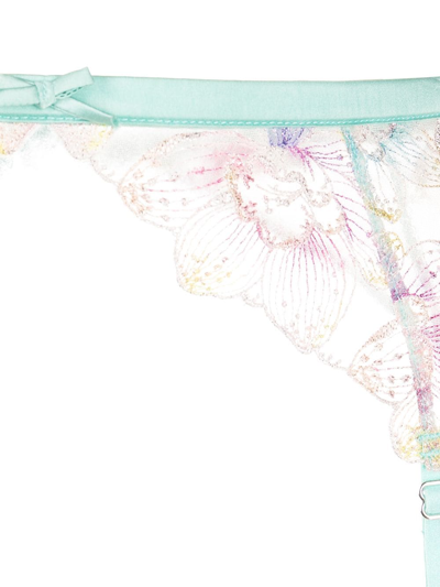 Shop Fleur Du Mal Pixie-embroidered Garter Belt In Pink