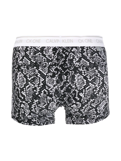 Shop Calvin Klein Underwear Snakeskin-print Logo-waist Boxer Briefs In Black