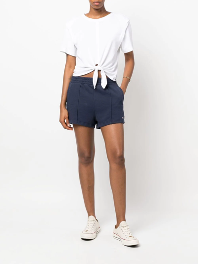 Shop Tommy Jeans Logo-patch Shorts In Blue