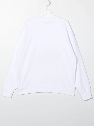 Shop Dsquared2 Teen Logo-print Sweatshirt In White