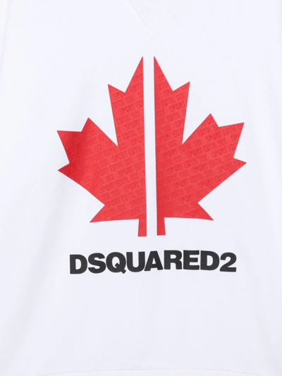 Shop Dsquared2 Teen Logo-print Sweatshirt In White