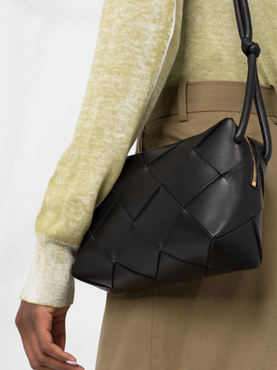Shop Bottega Veneta Interwoven-design Cross Body Bag In Black