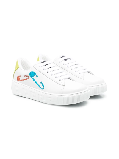 Shop Versace Low-top Sneakers In White