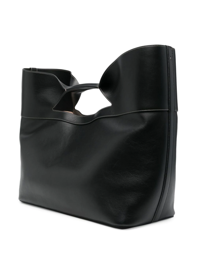 Shop Alexander Mcqueen The Bow Leather Tote Bag In Black