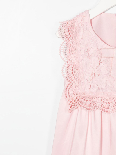 Shop Self-portrait Lace Detail Shift Dress In Pink