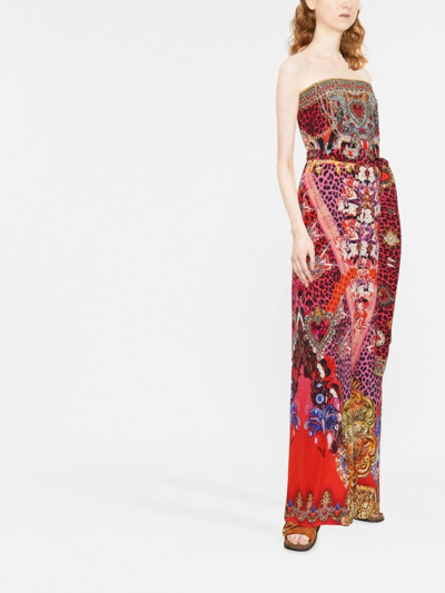 Shop Camilla Graphic-print Jumpsuit In Red