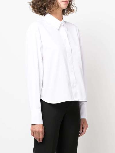 Shop Victoria Beckham Long-sleeve Cotton Shirt In White