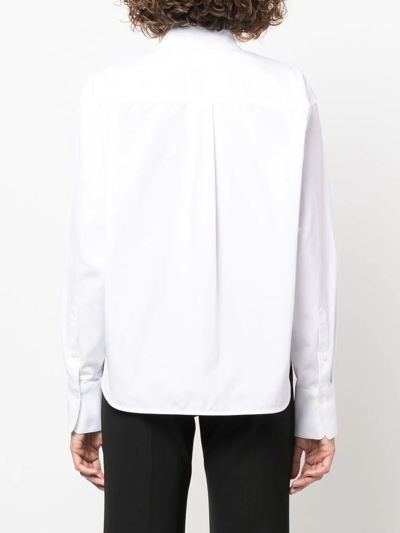 Shop Victoria Beckham Long-sleeve Cotton Shirt In White