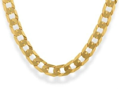 Pre-owned F. Hinds F.hinds 9ct Gold Curb Chain 22.5in Necklet Necklace Chunky Jewellery Mens Boy