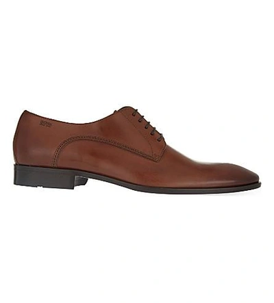 Shop Hugo Boss Nos Carmons Derby Shoes In Tan