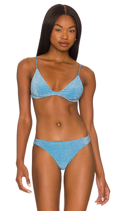Shop Mikoh Taga Bikini Top In Lurex Bermuda