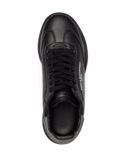 Shop Stella Mccartney Loop Rhinestone-detail Sneakers In Black