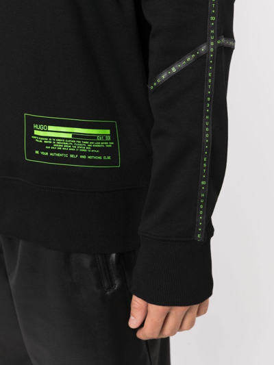 Shop Hugo Denry Logo-tape Hoodie In Black