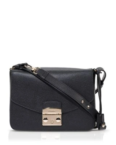 Shop Furla Metropolis Small Crossbody Bag In Onyx Black