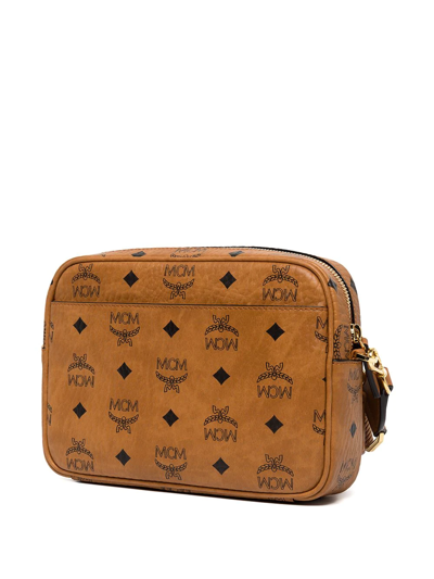 Shop Mcm Small Aren Crossbody Bag In Brown