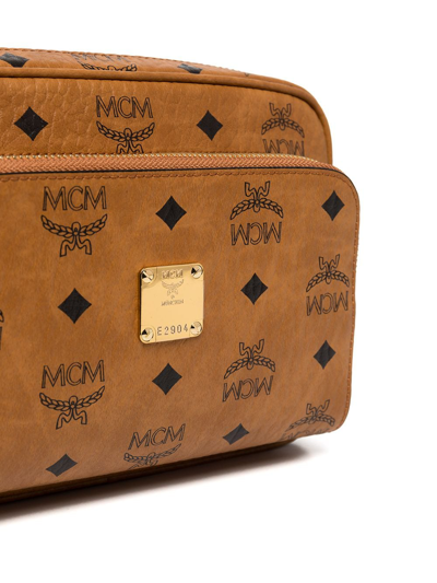 Shop Mcm Small Aren Crossbody Bag In Brown