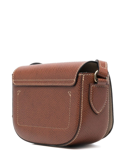 Shop Longchamp Leather Crossbody Bag In Brown