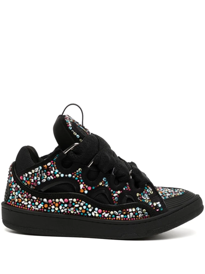 Lanvin Curb Rhinestone Sneakers In Black | ModeSens