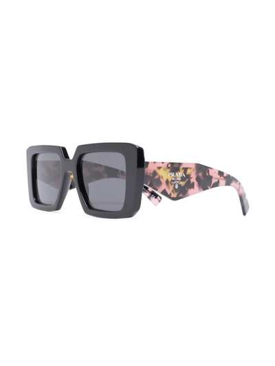 Prada Symbole Oversized Square-frame Sunglasses In Black