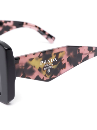 Prada Symbole Oversized Square-frame Sunglasses In Black