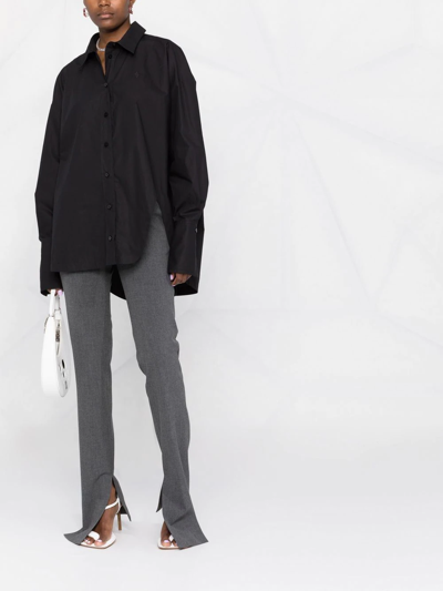Attico Diana Asymmetric Button-up Shirt In Black