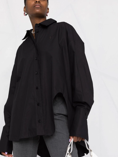 Attico Diana Asymmetric Button-up Shirt In Black