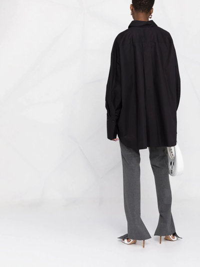 Attico Diana Asymmetric Button-up Shirt In Black