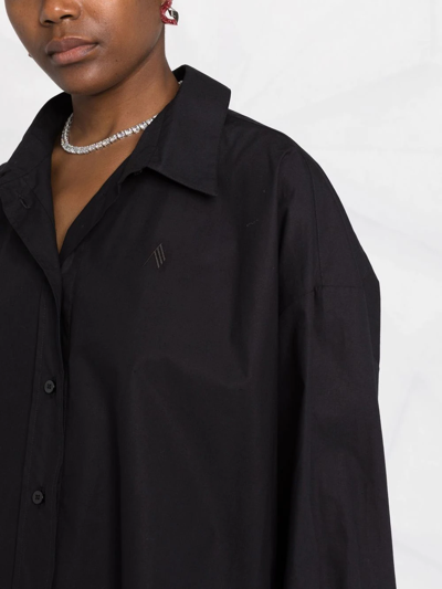 Attico Diana Asymmetric Button-up Shirt In Black