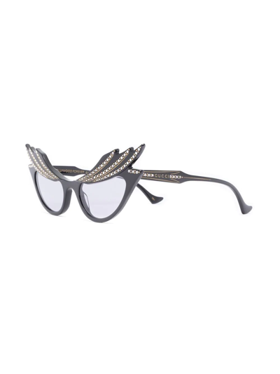 Shop Gucci Hollywood Forever Cat-eye Sunglasses In Black