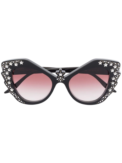 Shop Gucci Hollywood Forever Cat-eye Sunglasses In Black