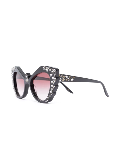 Shop Gucci Hollywood Forever Cat-eye Sunglasses In Black