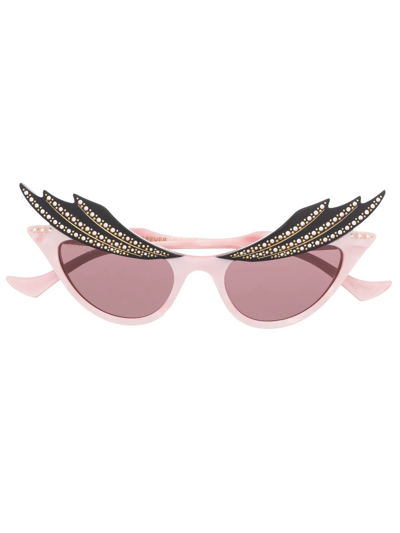 Shop Gucci Hollywood Forever Cat-eye Sunglasses In Pink