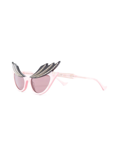 Shop Gucci Hollywood Forever Cat-eye Sunglasses In Pink