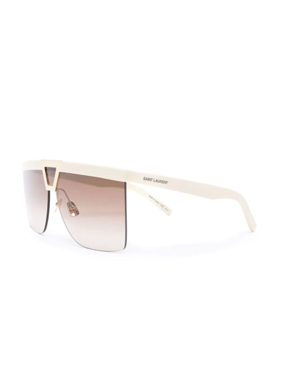 Saint Laurent Square Tinted Sunglasses In Neutrals